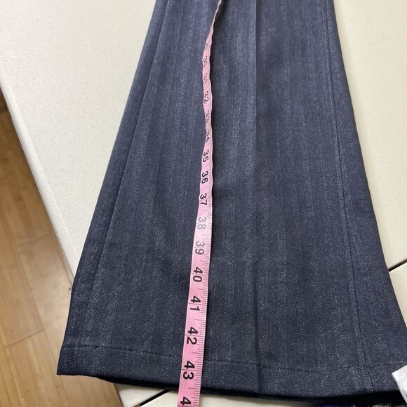 Etcetera Flare Jeans Womens 10 Pinstripe Side Buckle Stretch Pleat Y2k Retro 34” - Picture 9 of 11